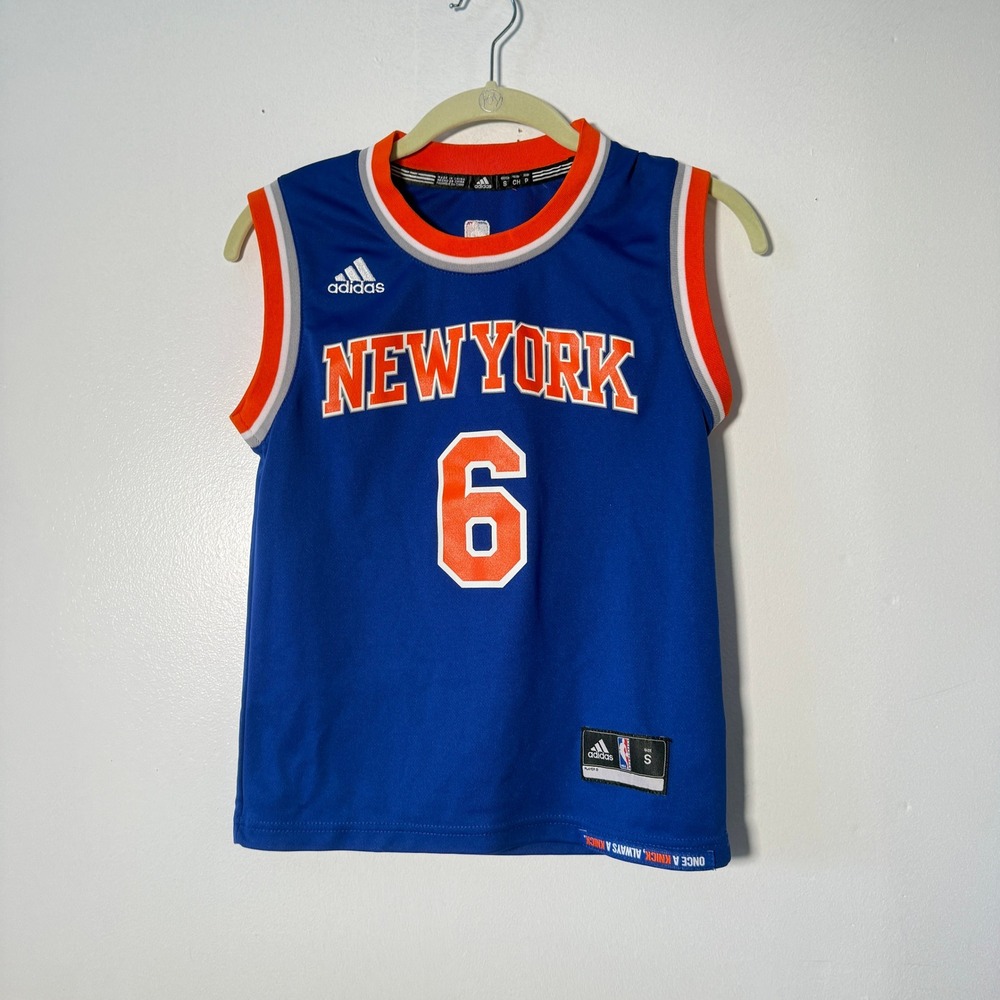 Adidas New York Knicks Porzingis Jersey Kids S Blue #6 NBA Basketball